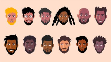 Vektör çizim farklı yüz ifadeleri.