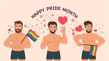 Gay çift gurur ayı vektör illüstrasyonu