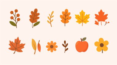 Sonbahar yaprakları ve böğürtlenler. vektör illüstrasyonu