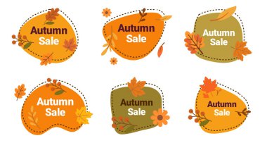 Sonbahar indirimi pankartları, vektör