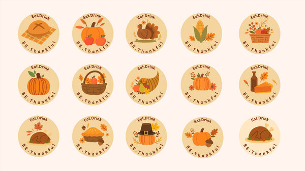thanksgiving day set. thanksgiving icons. thanksgiving day. vector illustration