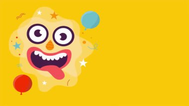 Mutlu Paskalyalar. Komik suratlı çizgi film yumurtası.