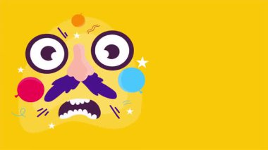 Sarı gözlü komik canavar.