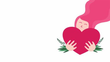 Kalp dekorasyonu tasarımı olan aşk çifti, aşk ilişkisi romantik ve düğün temalı illüstrasyon