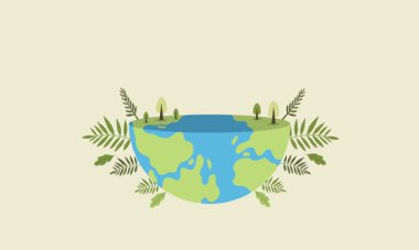 dünya çevre günü konsept vektör illüstrasyonu.