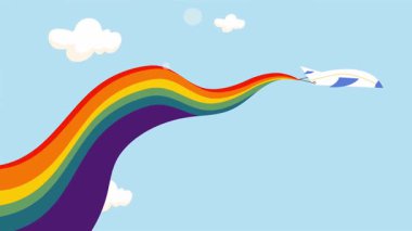 Gökkuşaklı şirin bir balina. vektör illüstrasyonu