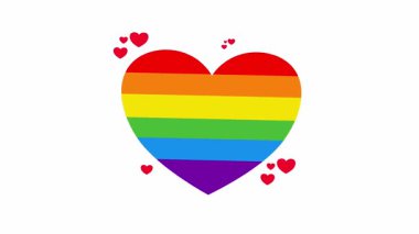 Gökkuşağı kalp şeklinde lgbt bayrağı