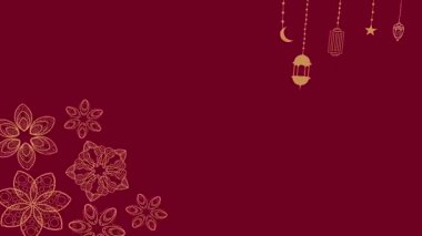 Yeni yıl ve yeni yıl için altın süslemeli kırmızı arkaplan