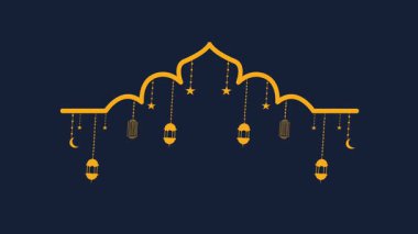 Kurban Mübarek dekoratif altın fener vektör tasarımı