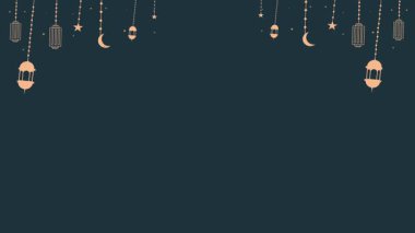 Ramazan Kareem geçmişi. Ay ve yıldızlı vektör çizimi.