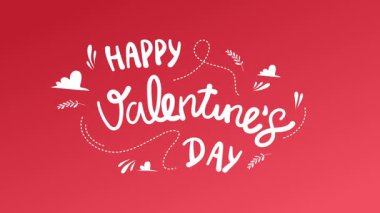 Sevgililer Günü tebrik kartı. Kalplerle yazılmış el yazısı ve mutlu bir gün. vektör illüstrasyonu