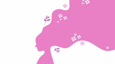 Beyaz arkaplanda kadın siluetinin vektör çizimi