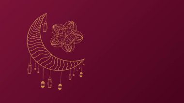 Hilal ay ve altın fenerli raamadan kareem bayrağı.