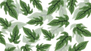 beyaz arkaplan ile yeşil yapraklı dikişsiz suluboya desen
