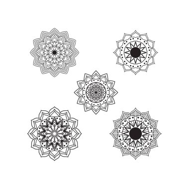 Mandala süsleme seti yuvarlak.