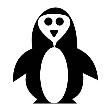Penguen simgesi vektör illüstrasyonu