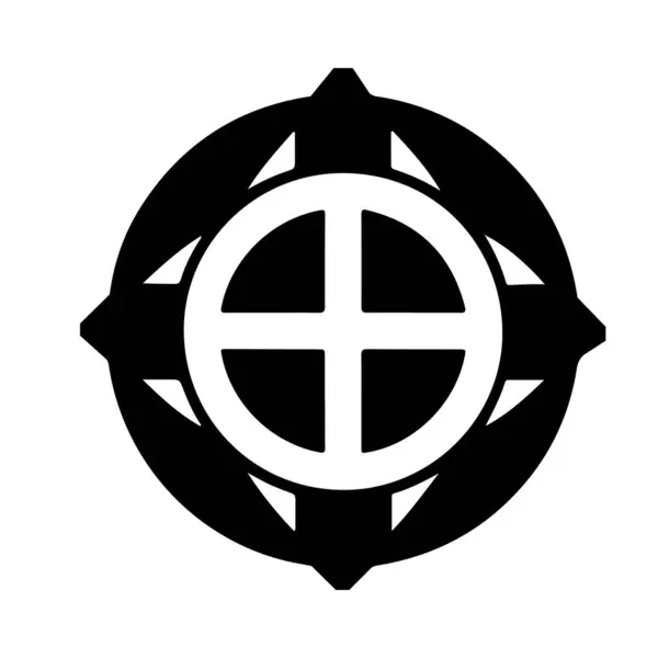 Glovemap tasarım grafikeri beyaz arkaplanlı. Siyah ve Beyaz Pusula İlham Veren Geometrik Sembol.