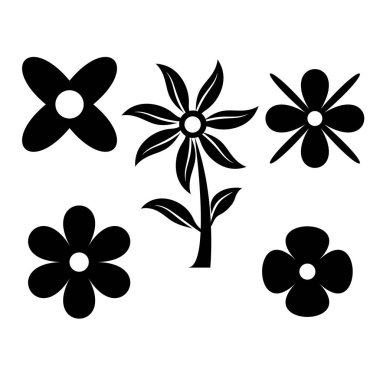 Çiçek simgeleri beyaz arkaplanda izole edildi.