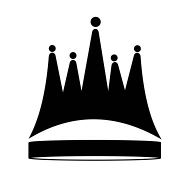 Siyah siluetle izole edilmiş taç.