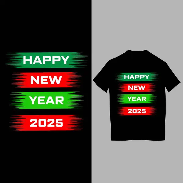 İllüstratörlü mutlu yeni yıl tişörtü tasarımı!