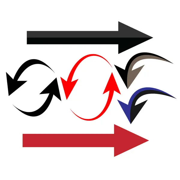 Ok simgeleri seti. Çeşitli ambalaj sembolleri. Hareket işaretçileri. 