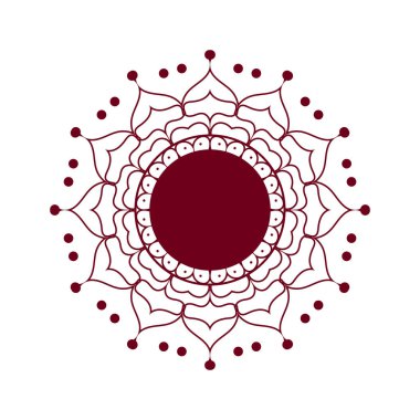 Mandala dekorasyon ikonu vektör illüstrasyonunun dairesel tasarımı