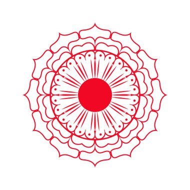 Beyaz arka planda dekoratif yuvarlak süs. vektör illüstrasyonu.