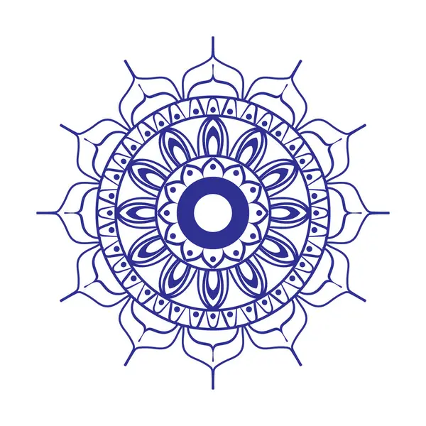 Beyaz arkaplanda mavi mandala.