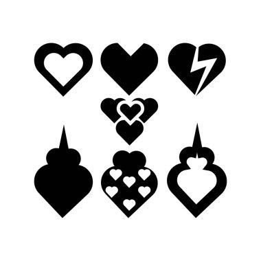 Aşk simgelerinin vektör illüstrasyonu