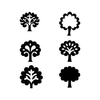 Ağaçlar simgeler oluşturur. vektör illüstrasyonu