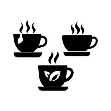 Bir fincan kahve ikonu. Web için basit kahve vektör simgeleri çizimi