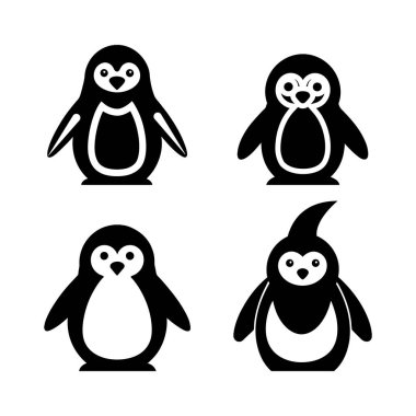 Bir grup sevimli penguen.