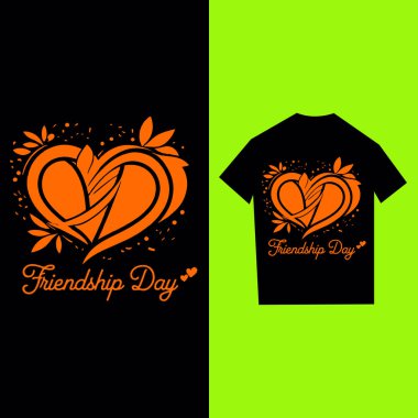 Happy friendship day t-shirt  greeting card design. vector illustration