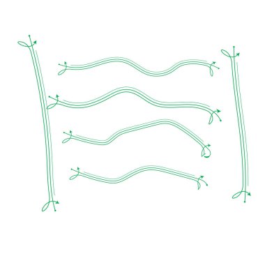 Beyaz arkaplanda izole edilmiş yeşil ip vektörü çizimi