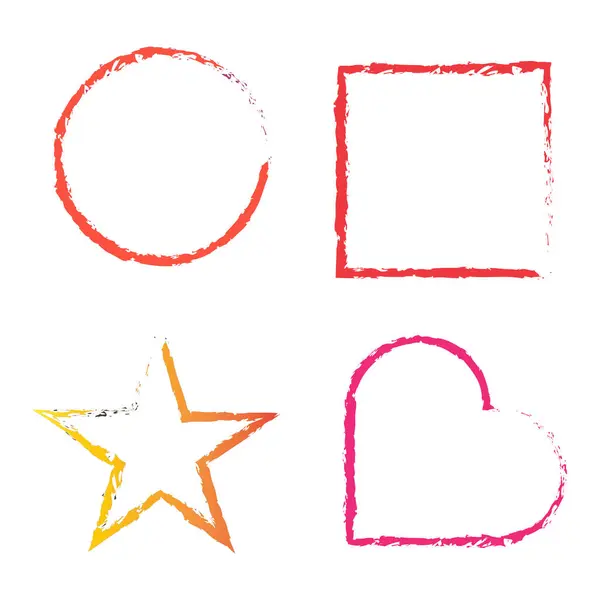 suluboya kalp seti. el çizimi resimleme.