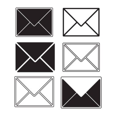 posta simgesi seti. Zarf sembolü vektör