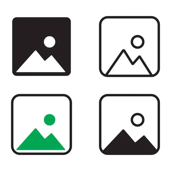 Fotoğraf çerçeveli fotoğraf makinesi. Fotoğraf simgesi seti. Fotoğraf makinesi simgesi. vektör illüstrasyonu