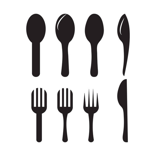 набор иконок столовых приборов. векторная иллюстрация.