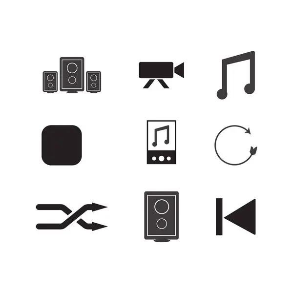 çokluortam ve teknoloji simgeleri ayarlandı, vektör illüstrasyonu 10 birim