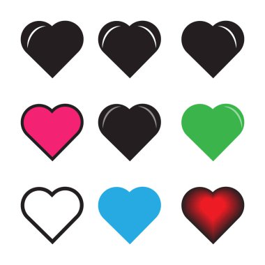 kalp simgeleri dizisi.