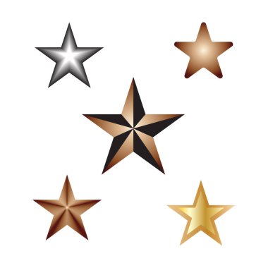 Dört altın yıldız seti