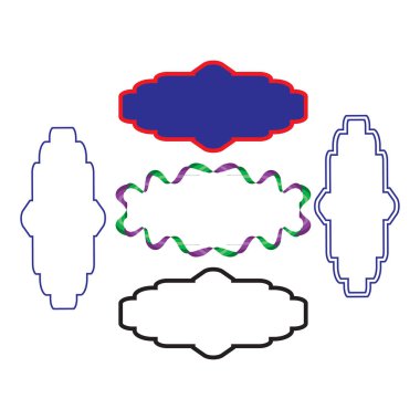 Dört renkli pankart seti