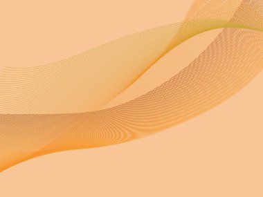 Narin, turuncu ve sarı tonlarında yumuşak şeftali arkaplanı karşısında akışkan çizgilere sahip minimalist soyut bir arkaplan yumuşak bir hareket ve sıcaklık hissi yaratıyor..