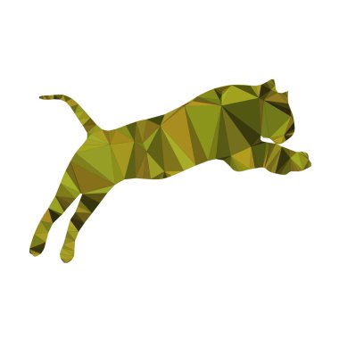 vector image of a tiger on a background of green polygonal polygonal tiger