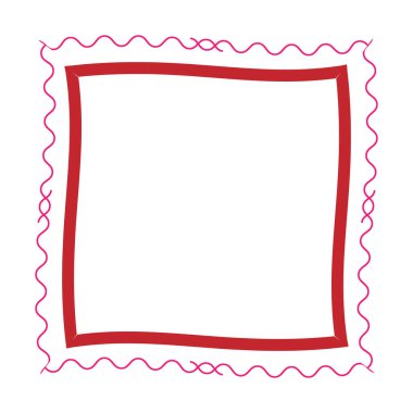 vektör karalama el çizimi beyaz arkaplana kırmızı ve siyah mürekkep kalemi çizimi.