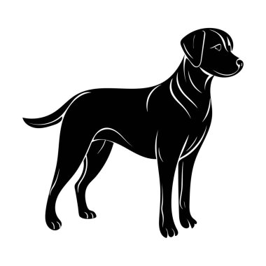 Köpek vektör çizimi. siyah siluet