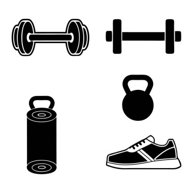 spor fitness simgesi seti