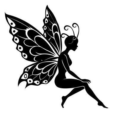 Kelebek içindeki bir kızın silüeti.