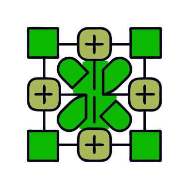 çiçek vektör renk simgesi