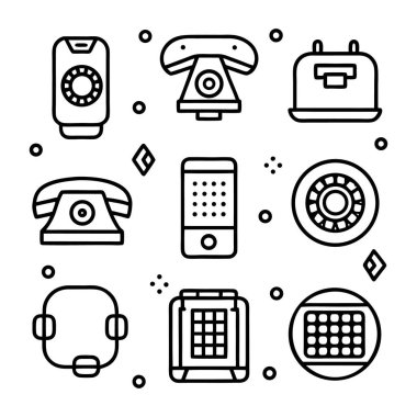 telefon simgesi ayarlandı, vektör